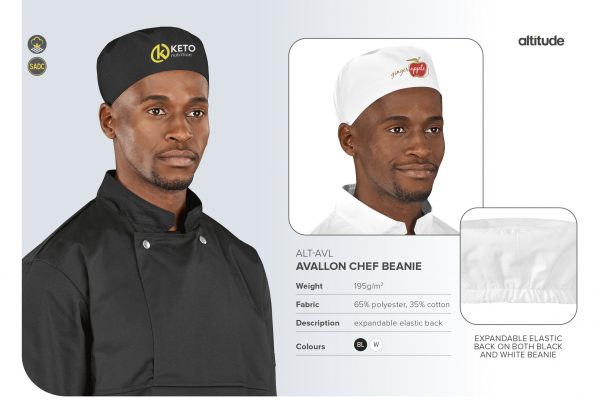 Avallon Chef Beanie Hospitality chef beanie