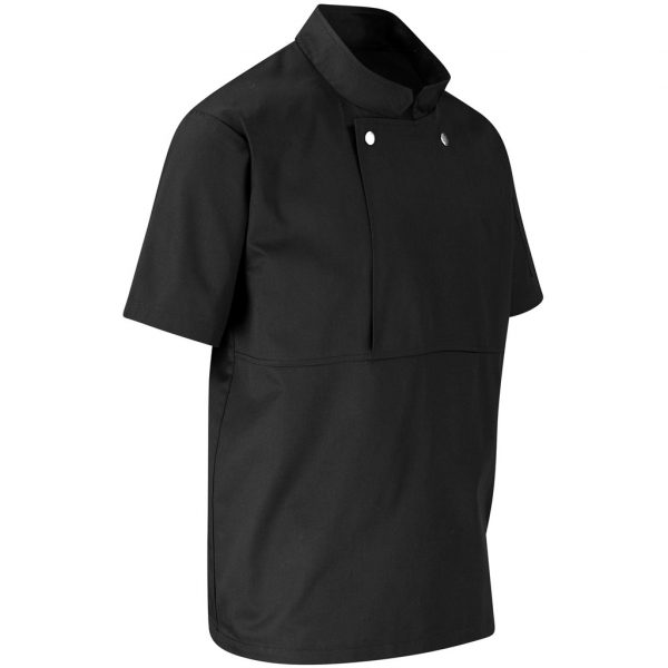 Unisex Short Sleeve Cannes Utility Top – Black Hospitality chef jacket