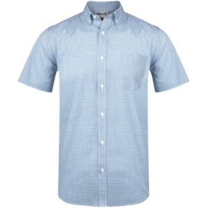 Mens Short Sleeve Edinburgh Shirt – Blue Marked to clear NULL