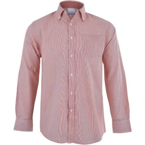 Mens Long Sleeve Lisbon Shirt – Red Marked to clear 65/35 polycotton