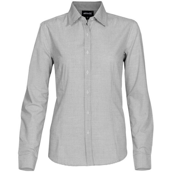 Ladies Long Sleeve Earl Shirt – Grey Marked to clear