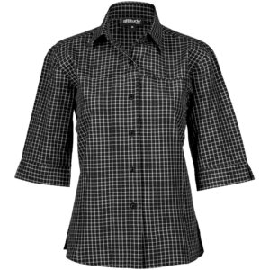 Ladies 3/4 Sleeve Prestige Shirt – Black Marked to clear 3/4 blouse