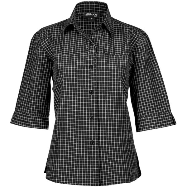 Ladies 3/4 Sleeve Prestige Shirt – Black Marked to clear 3/4 blouse