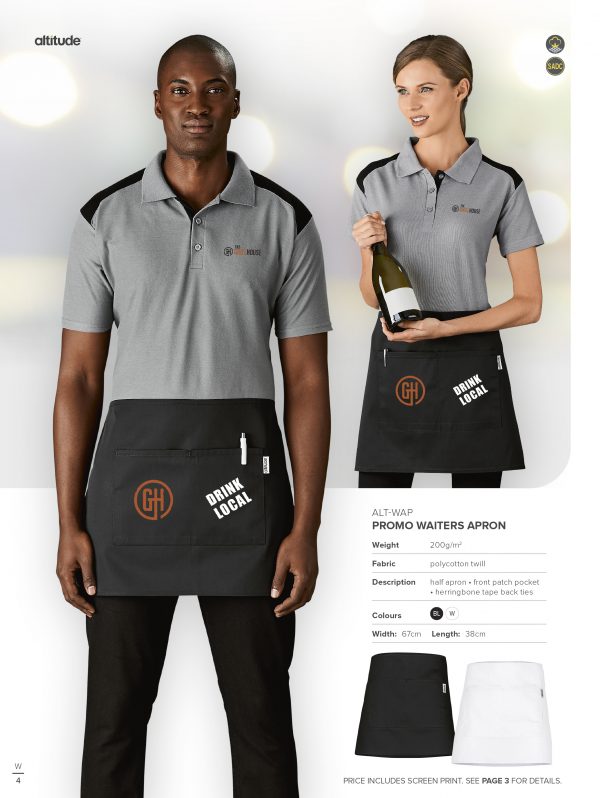 Promo Waiters Apron Hospitality polycotton