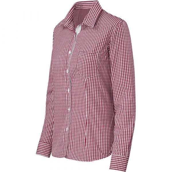 Ladies Long Sleeve Kenton Shirt – Red Marked to clear Lounge shirt