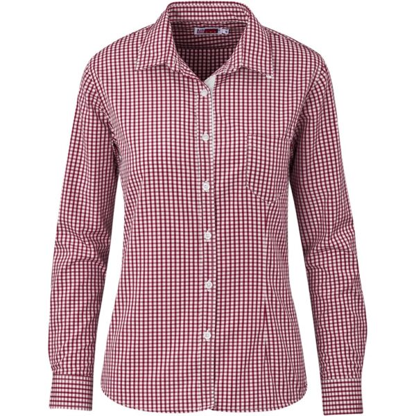 Ladies Long Sleeve Kenton Shirt – Red Marked to clear Lounge shirt