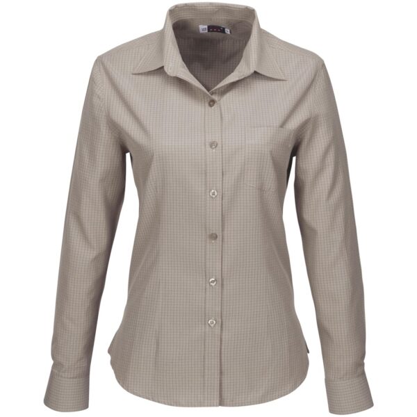 Ladies Long Sleeve Huntington Shirt – Khaki Marked to clear