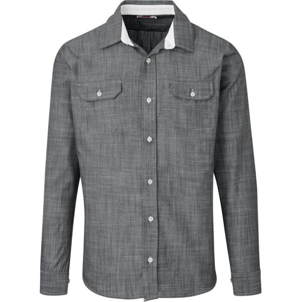 Mens Long Sleeve Windsor Shirt – Grey Marked to clear