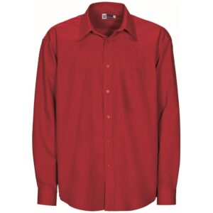 Mens Long Sleeve Washington Shirt – Red Marked to clear