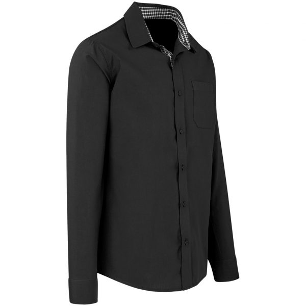 Mens Long Sleeve Warrington Shirt – Black Marked to clear