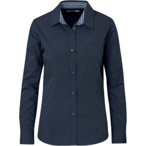 Ladies Long Sleeve Warrington Shirt – Navy Marked to clear