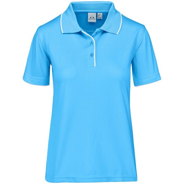 Ladies Elite Golf Shirt – Light Blue Marked to clear