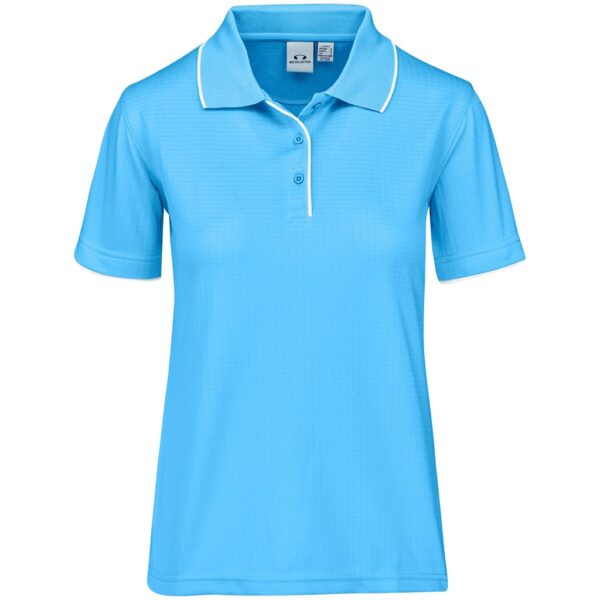 Ladies Elite Golf Shirt – Light Blue Marked to clear