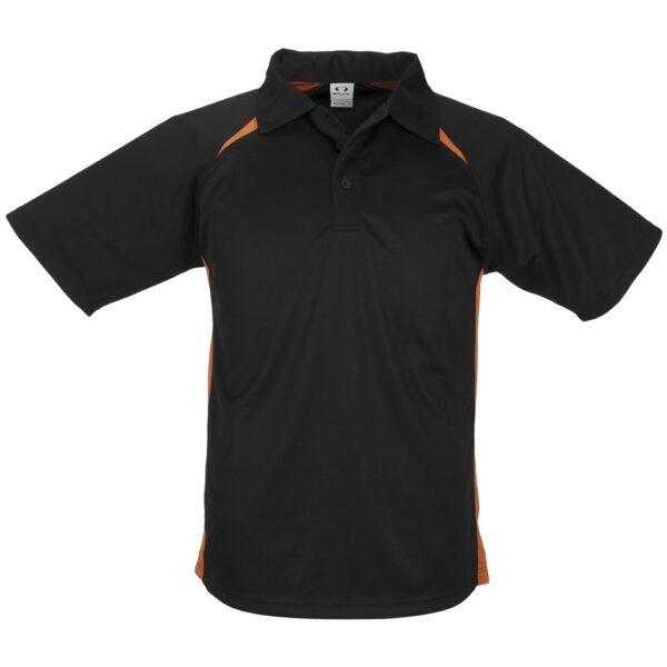 Kids Splice Golf Shirt – Black Orange Marked to clear