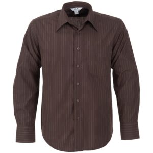 Mens Long Sleeve Manhattan Striped Shirt – Brown Old Marked to clear