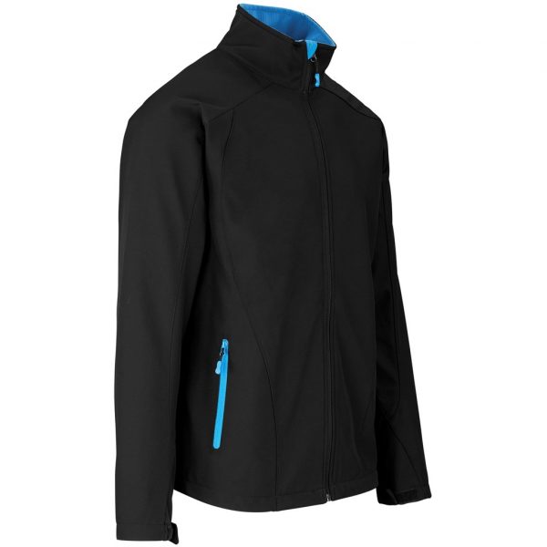 Mens Geneva Softshell Jacket – Black Cyan Marked to clear Geneva Mens Softshell Jacket