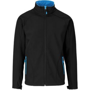 Mens Geneva Softshell Jacket – Black Cyan Marked to clear Geneva Mens Softshell Jacket