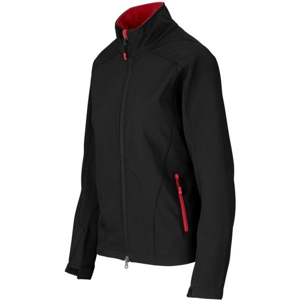 Ladies Geneva Softshell Jacket – Black Red Marked to clear Geneva Ladies Softshell Jacket