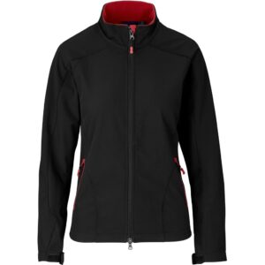 Ladies Geneva Softshell Jacket – Black Red Marked to clear Geneva Ladies Softshell Jacket