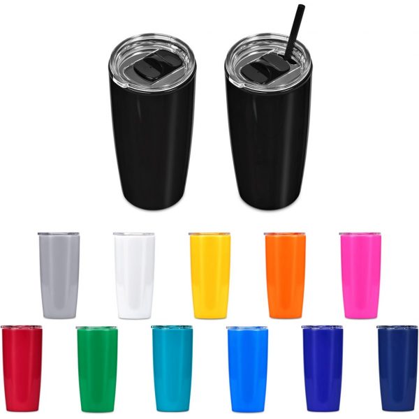 Altitude Daytona Plastic 2-in-1 Double-Wall Tumbler & Straw – 600ml Drinkware double wall tumbler