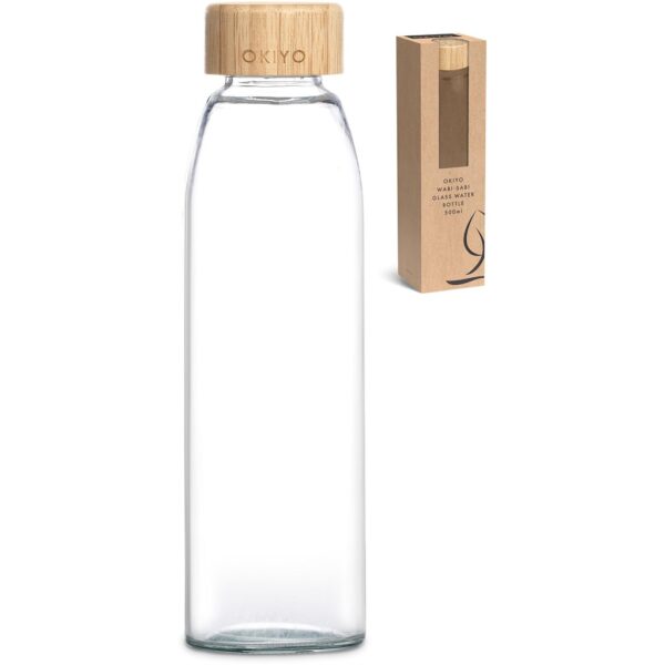 Okiyo Wabi-Sabi Glass Water Bottle – 500ml Drinkware glass bottle