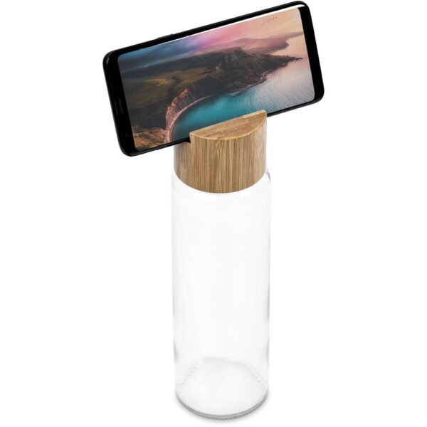 Okiyo Kenko Phone Stand Glass Water Bottle – 700ml Drinkware glass water bottle