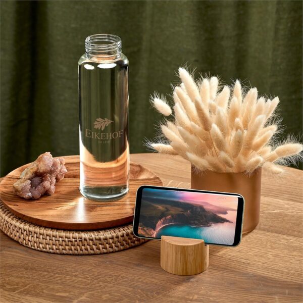 Okiyo Kenko Phone Stand Glass Water Bottle – 700ml Drinkware glass water bottle