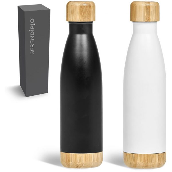 Serendipio Heritage Stainless Steel & Bamboo Vacuum Water Bottle – 500ml Drinkware stainless steel water bottle