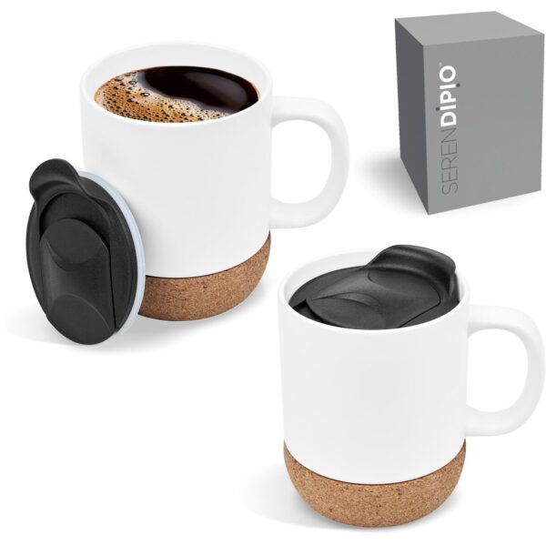 Serendipio Sienna Cork & Ceramic Sublimation Coffee Mug – 340ml Drinkware cork mug