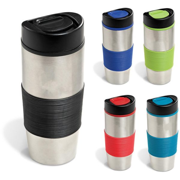 Ridge Stainless Steel & Plastic Double-Wall Tumbler – 450ml Drinkware mug