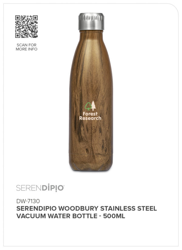 Serendipio Woodbury Stainless Steel Vacuum Water Bottle – 500ml Drinkware