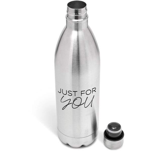 Serendipio Atlantis Stainless Steel Vacuum Water Bottle – 1 Litre – Silver Drinkware