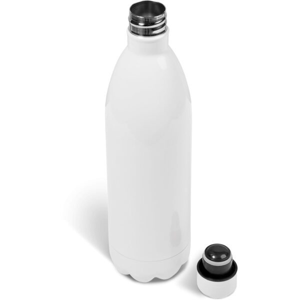 Serendipio Atlantis Stainless Steel Vacuum Water Bottle – 1 Litre – Solid White Drinkware