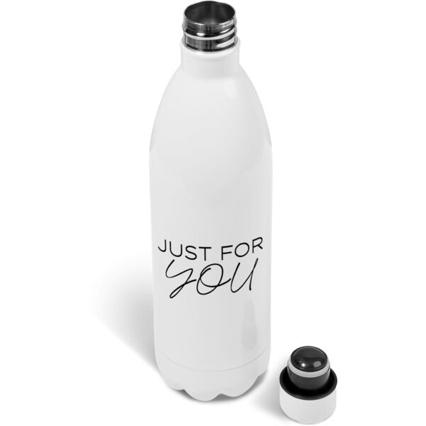 Serendipio Atlantis Stainless Steel Vacuum Water Bottle – 1 Litre – Solid White Drinkware