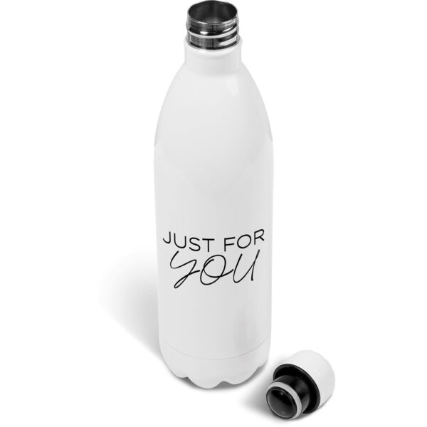 Serendipio Atlantis Stainless Steel Vacuum Water Bottle – 1 Litre – Solid White Drinkware