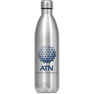 Serendipio Atlantis Stainless Steel Vacuum Water Bottle – 1 Litre – Silver Drinkware