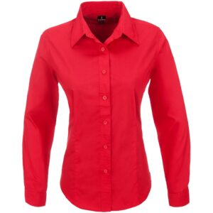 Ladies Long Sleeve Preston Shirt – Red Marked to clear