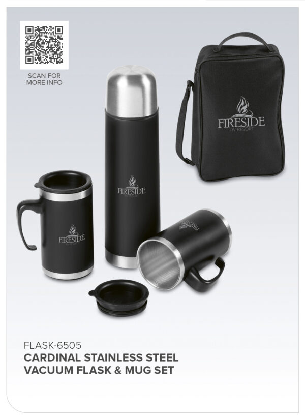 Cardinal Stainless Steel Vacuum Flask & Mug Set Drinkware Flask