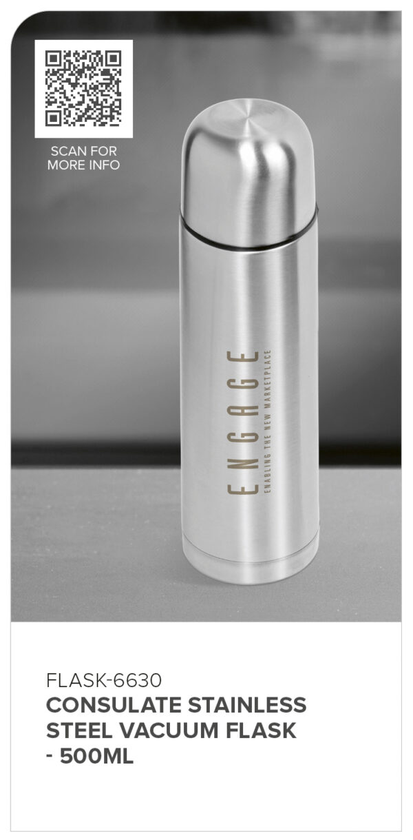 Consulate Stainless Steel Vacuum Flask – 500ml Drinkware