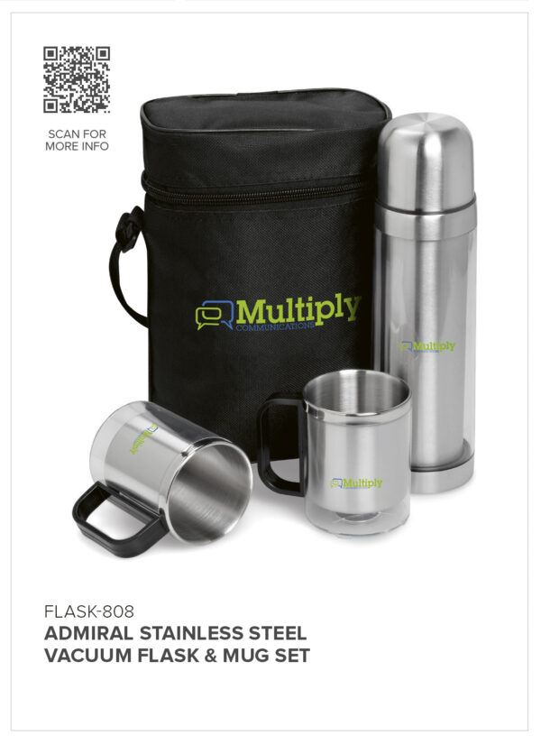 Admiral Stainless Steel Vacuum Flask & Mug Set Drinkware Flask