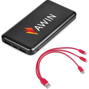 Kingpin Black 5 Compact Power Bank – 5,000mAh – Red Corporate gifts powerbank