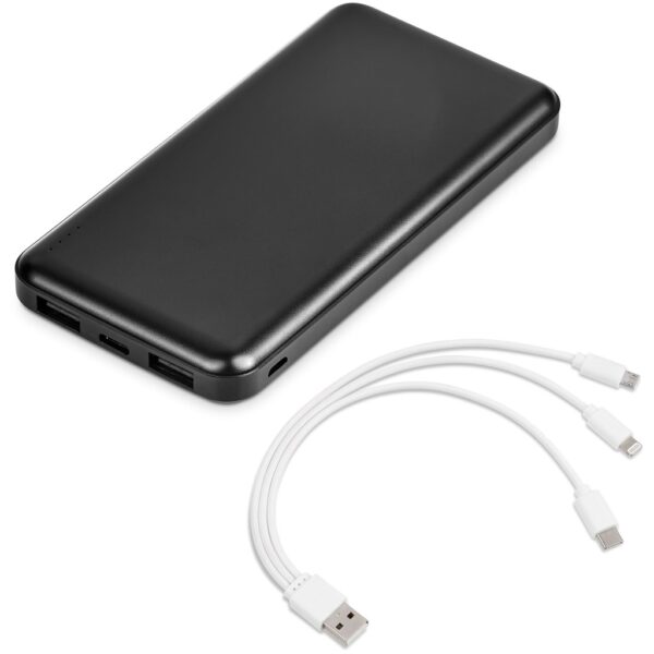 Kingpin Black 5 Compact Power Bank – 5,000mAh – Solid White Corporate gifts powerbank