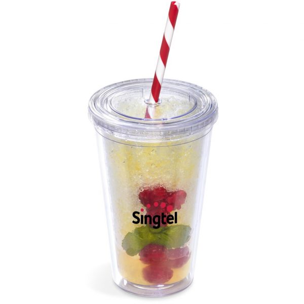 Malibu Double-Wall Plastic Tumbler & Straw – 470ml Drinkware DW-6820