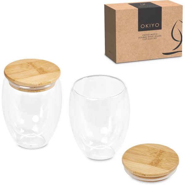 Okiyo Moco Duo Set Ideas for women Double-Wall Glass Cup Duo Set