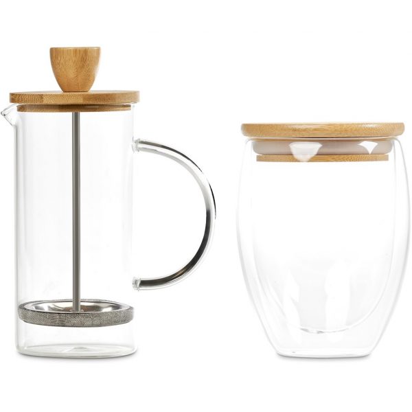 Okiyo Aibo Glass & Bamboo Coffee Set Ideas for women bamboo coffee set