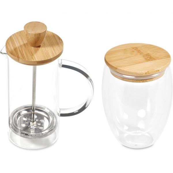 Okiyo Aibo Glass & Bamboo Coffee Set Ideas for women bamboo coffee set