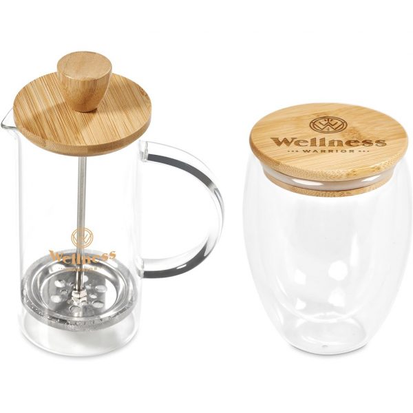 Okiyo Aibo Glass & Bamboo Coffee Set Ideas for women bamboo coffee set