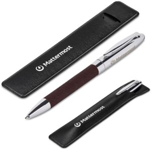 Oakridge Ball Pen In Pouch – Brown Corporate gifts ball pen set