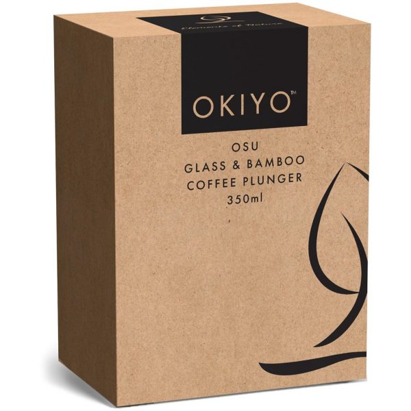 Okiyo Osu Glass & Bamboo Coffee Plunger – 350ml Corporate gifts coffee plunger