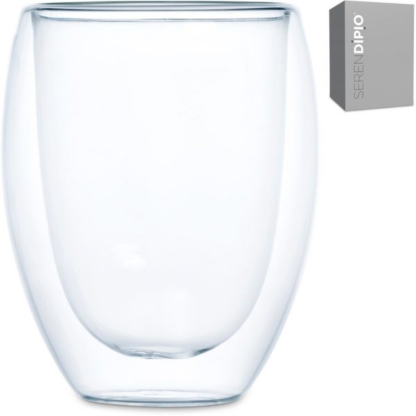 Serendipio Lorenzo Glass Double-Wall Cup – 350ml Corporate gifts double wall glass cup